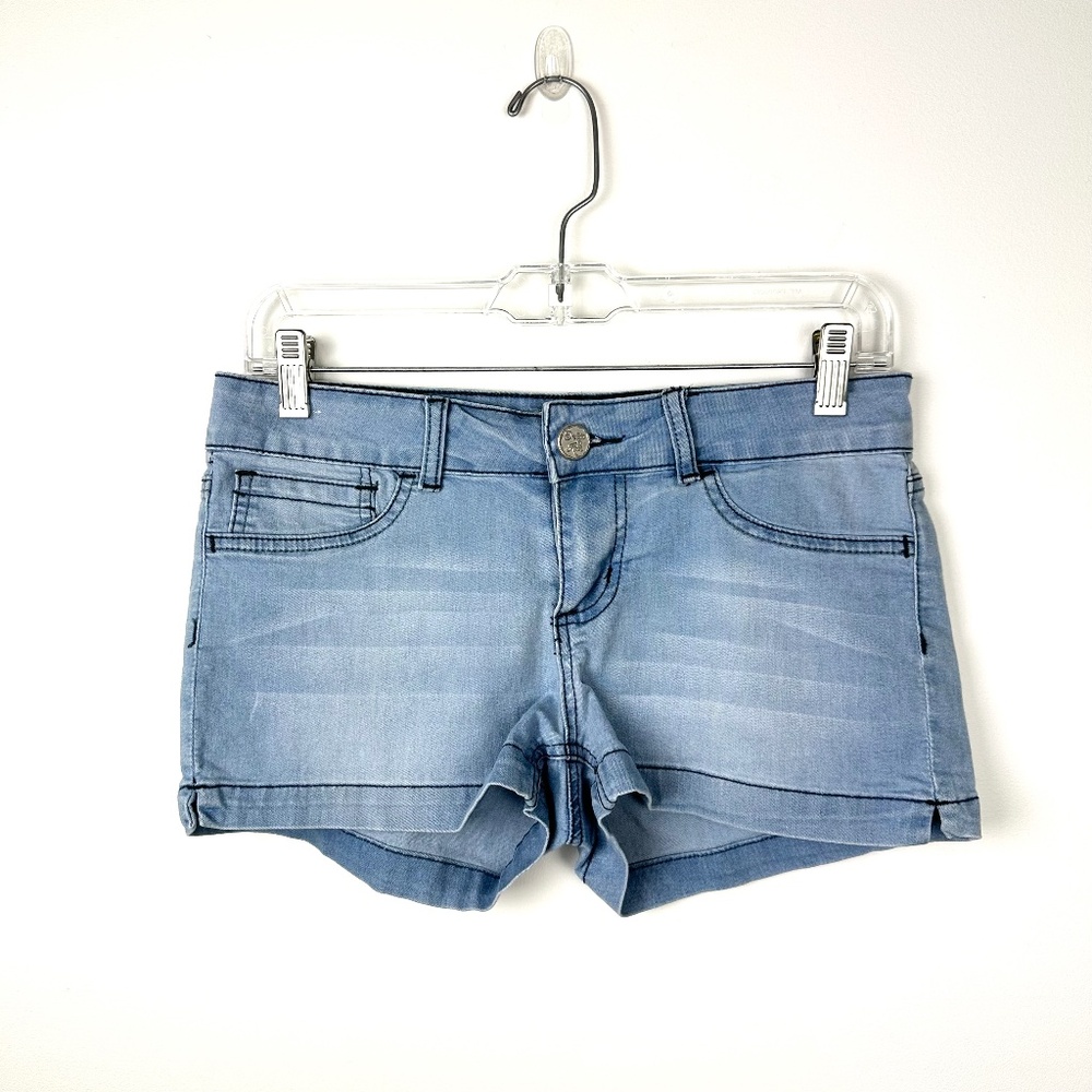 Indigo Rein Low Rise Forever Chambray Short Shorts